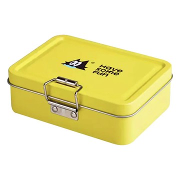 HAVE SOME FUN 樂貓釣 收納長鐵盒  長型(28 x 6.5 x 4cm)  黃色  1個