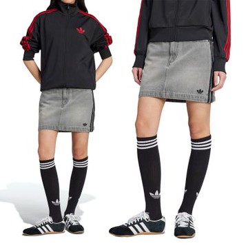 Adidas Denim Mini Skt 女款 灰黑色 牛仔 丹寧 復古 穿搭 迷你短裙 休閒 短裙 JW2657