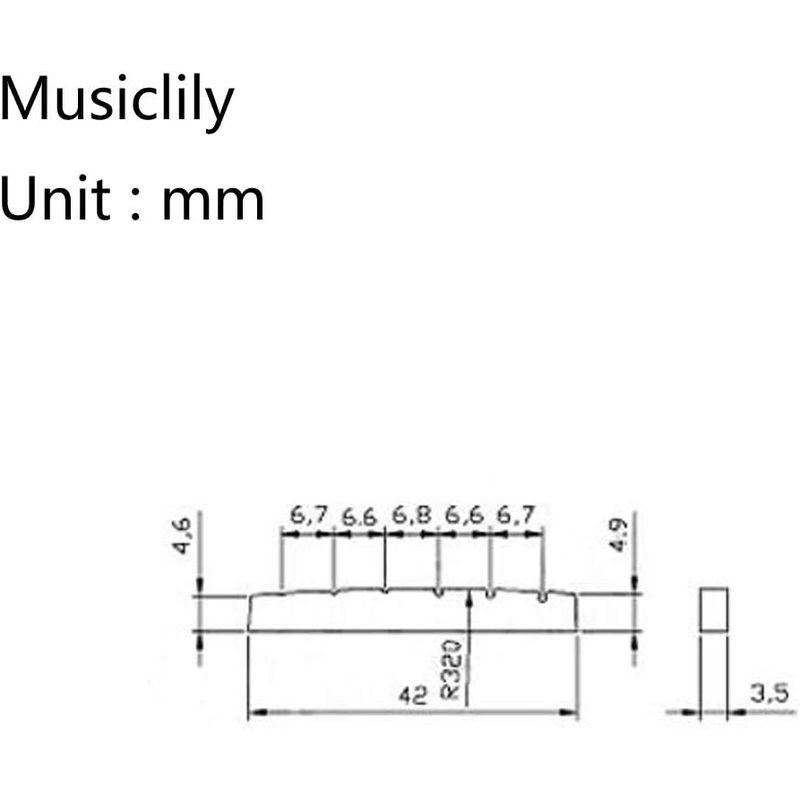 Musiclily Pro尿素樹脂プラスチック製 42mm 弦溝加工済みナット 6弦ストラトキャスター用 フラットボトム,白