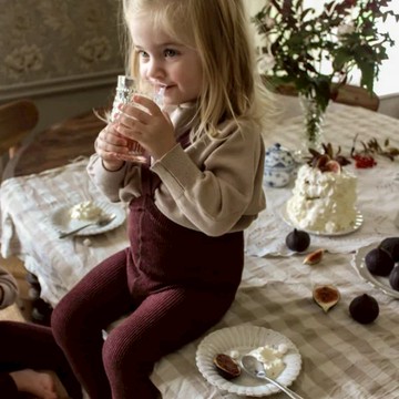 Silly Silas - 復古羅紋吊帶褲 - Fig - 1~2Y