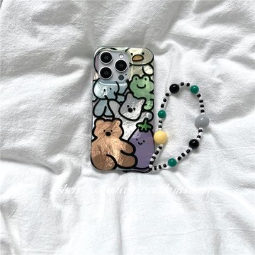 SHERRY*ins趣味可愛彩色茄子青蛙大象小熊適用于蘋果16ProMax手機殼iPhone15Pro小眾14少女心13簡約12卡通夏