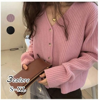 ニット レディース 秋 冬 トップス 長袖 前開き ゆったり カットソー セーター 無地 通販 Lineポイント最大get Lineショッピング