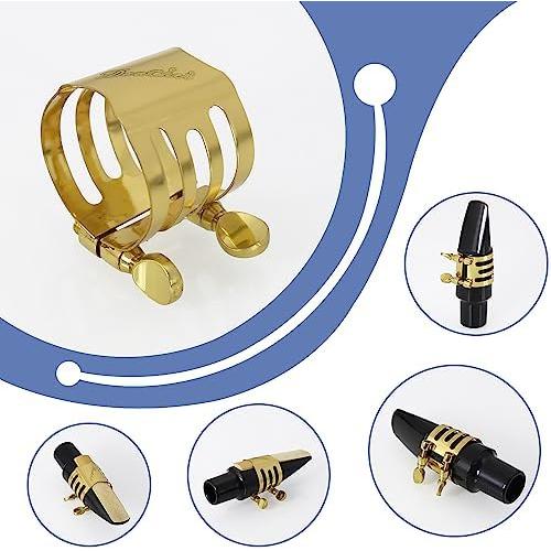 Soprano Saxophone Ligature Double Screws Gold Soprano Saxophone Ligature Fastener Mouthpiece Accessories並行輸入