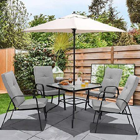 TANGKULA FT Patio Umbrella, Outdoor Table Market Umbrella with Quick-Release Button, Sturdy Ribs, Fade Resistant ＆ Waterproof Canopy, Sun並行輸入