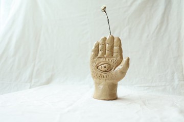 【母親節禮物】法蒂瑪之手守護之手手捏乾燥花器線香座