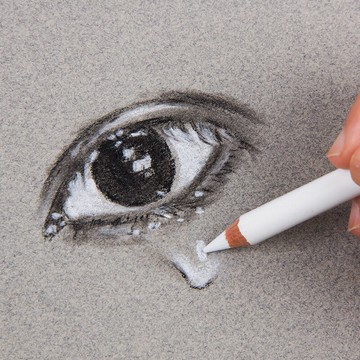 酷喜樂白炭筆高光筆白色黑色素描鉛筆畫筆套裝速寫美術用品專業繪畫工具美術生學生初學者手繪軟中硬碳筆