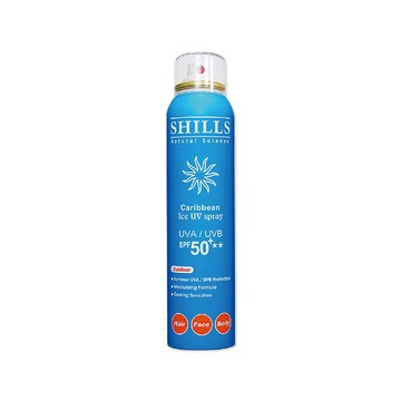 SHILLS 很耐曬超清爽SPF50+長效保濕冰鎮防曬噴霧180ml/罐-保濕降溫款(身體清爽冰鎮抗UV長效約8小時)