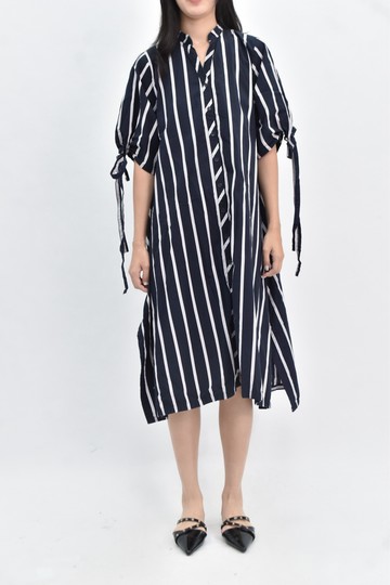 (XS（含）以下) zara 無袖條紋藍色洋裝