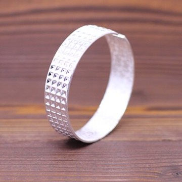 純銀手環泰銀手鐲-簡約?光開口加寬情人節生日禮物女飾品73na136【獨家進口】【米蘭精品】
