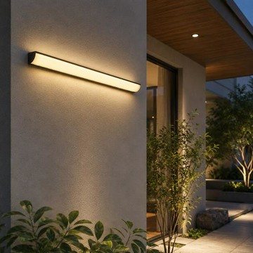 【H&R安室家】45CM 暮光之線 LED戶外壁燈 玄關燈 庭園燈 兩色任選HR23051