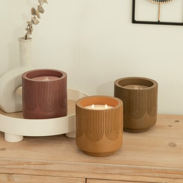 【YU Living】北歐風彩色水泥杯蠟 香氛蠟燭 蠟量270g (3款)