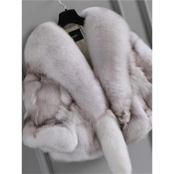 2024秋冬新款狐貍毛皮草外套女短款披肩真毛年輕款海寧皮毛一體