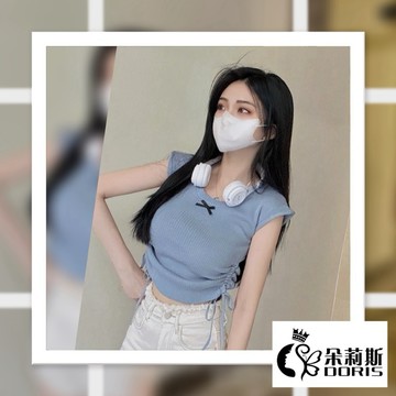 【Doris朵莉斯服飾】(現貨當天出)🩶#502甜美女孩 側抓皺綁繩修身小蝴蝶結 針織上衣   針織A
