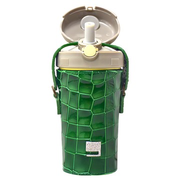 PURENINE Kids頂級時尚彈蓋隨身保溫杯 戶外旅行兒童水壺  綠色  290ml  1個