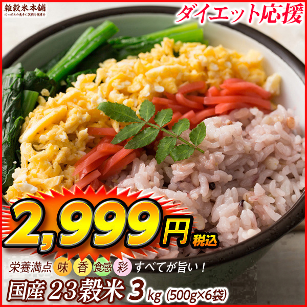 雑穀 雑穀米 国産 栄養満点23穀米 2.7kg(450g×6袋) 送料無料 国内産 もち麦 黒米 ダイエット食品 置き換えダイエット 雑穀米本舗