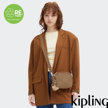 Kipling 棕褐色輕巧兩用側背後背包-CAHIR
