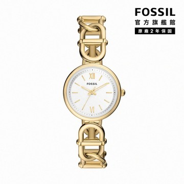 【FOSSIL 官方旗艦館】Carlie 時尚啞光金環手鍊式女錶 金色不鏽鋼錶帶 30MM ES5272