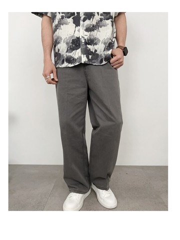 長褲-鬆緊個性牛仔寬褲006bz195(共兩色)rfd