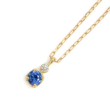 【BIZOUX】Rizette 藍寶石與鑽石 K18黃金 項