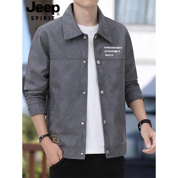 JEEP SPIRIT吉普秋裝港風襯衫男士外套男生簡約開衫夾克男款外套