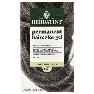 Herbatint, 長期染髮凝膠，6C 黑灰棕色，4.56 液量盎司（135 毫升）