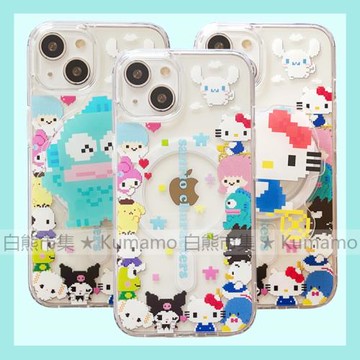 適用iphone16promax蘋果16手機殼MagSafe磁吸14支架13透明12像素15人魚漢頓庫洛米美樂蒂Kt貓無線充電保護套