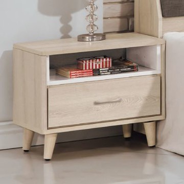 文創集 法緹西雙色1.7尺單抽床頭櫃-52x40x45cm免組