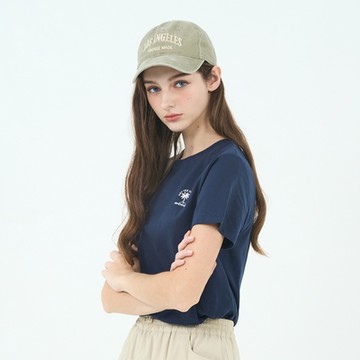 GIORDANO 女裝CAMPING短袖上衣 - 46 海軍藍