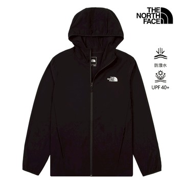 男款黑色DWR防潑水連帽防風外套｜8BW8JK3