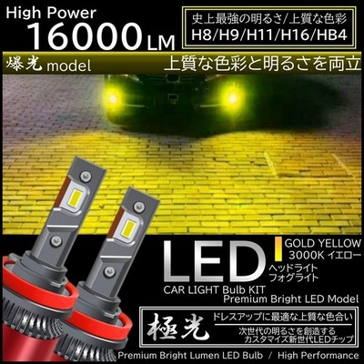 紫③ LED HB4 H8 H11 H16 グリーンレモン ワンオフ 超爆光 - ライト