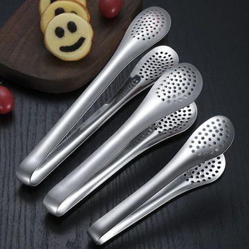 廠家現貨 304不銹鋼食品夾 精巧面包夾 無磁食物夾加厚牛排夾贈品