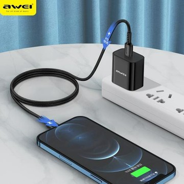 awei用維CL-118快速PD20W充電線適用于iphone11/12/13/14耐用耐折