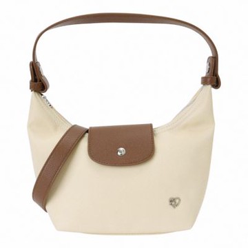 PONY TWENTYEIGHT-尼龍手提/斜背兩用小水餃包(淺黃色)