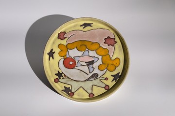 待會上班的小丑 - 手繪盤