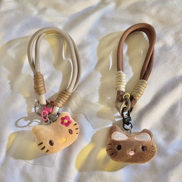 Kitty吊飾🎀 韓系可愛毛絨KT貓短款手機掛繩吊墜飾品腕帶式掛鏈包包鏈條拍立得
