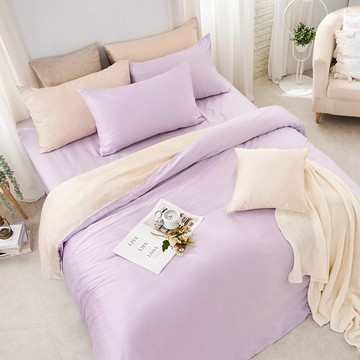 床包被套組(鋪棉兩用被套)-單人/60支/ 萊賽爾天絲三件式 / 幻紫凝香 台灣製