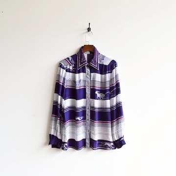 【蛋植物古著】速度獵豹印花古著襯衫