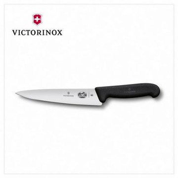 VICTORINOX 瑞士維氏 Fibrox 防滑手柄切肉刀 19cm 黑 5.2003.19