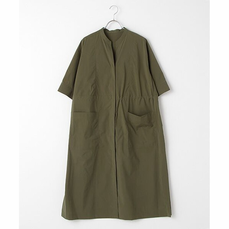 Moga モガ 綿ナイロンワッシャーワンピース カーキ 2 通販 Lineポイント最大1 0 Get Lineショッピング