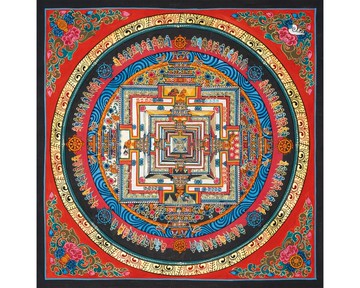 **佛教時輪金剛曼陀羅唐卡 — 神聖幾何的覺悟之圖**