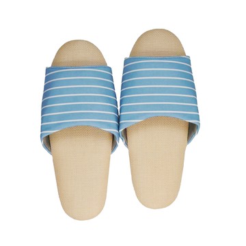 TAIWAN SLIPPER 台灣犀利趴 療癒系 舒活草蓆室內拖鞋 天藍條紋  280  1雙