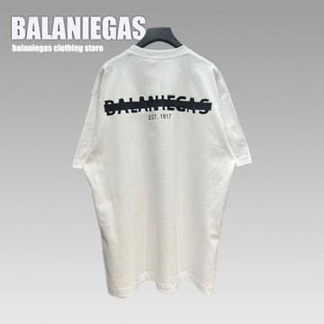 Balaniegas B家封條字母印花夏季男女短袖T恤寬松純棉半袖體恤潮