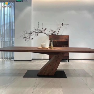 【台灣公司 可打統編】免運 設計師極簡中古風 餐桌工作臺長桌子 實木 餐桌椅長方形吃飯桌辦公桌 可開發票 全館八折 工廠現貨直銷 新品特價 h915