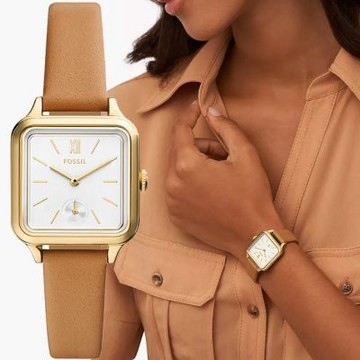 FOSSIL Colleen 復古方形女錶 暑期質感選物 送禮首選-28mm BQW3909