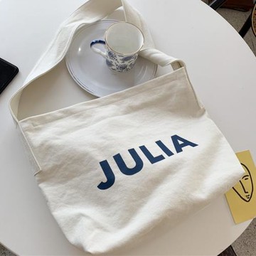 BagGirl2025新款日系帆布袋chic大容量ins斜挎大包簡約學生布包