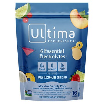 Ultima Replenisher, 6 種必需電解質，日常電解質混合飲品，Mocktini 多種口味，16 條