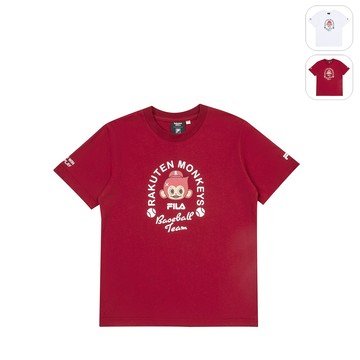 【FILA】KIDS 孩童款 圓領T恤-酒紅色 1TEZ-4605-RD