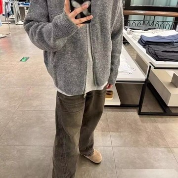 秋季潮牌針織小外套毛衣男 韓系慵懶風高級感痞帥百搭毛線衣男