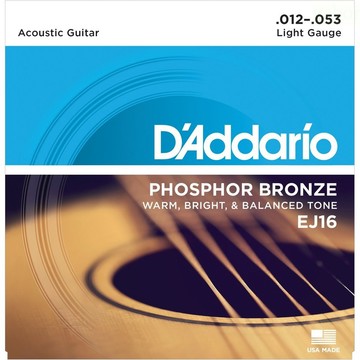 DAddario 民謠吉他弦 EJ16 Phosphor Bronze 磷青銅 012 053【黃石樂器】