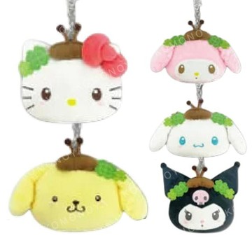 小禮堂 Sanrio 三麗鷗 絨毛玩偶伸縮票卡零錢包 (瓢蟲系列) Kitty 美樂蒂 布丁狗 大耳狗